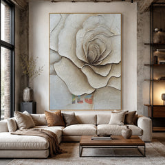 Soft Ivory – Textured Floral Wall Art