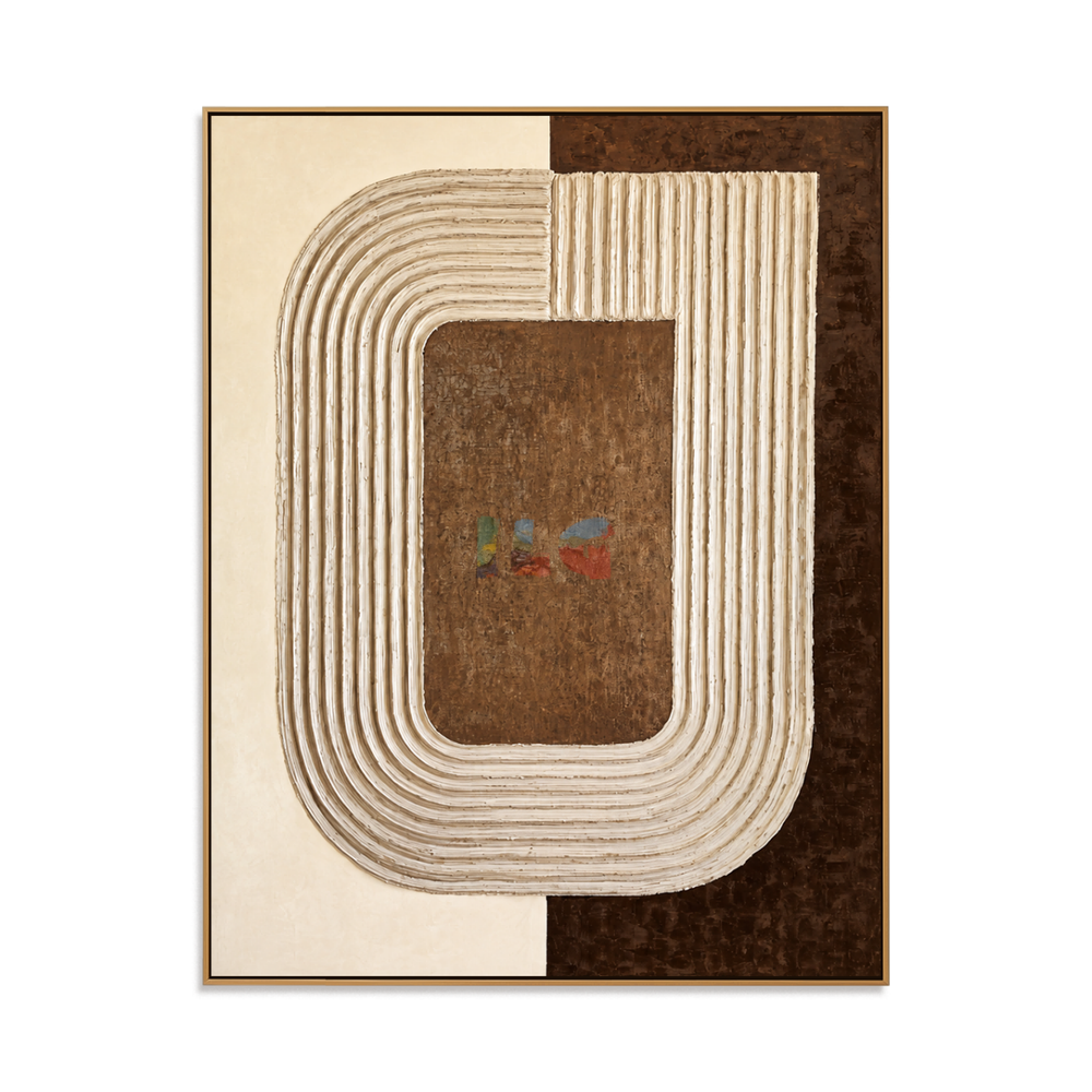 Architectural Flow Frame – Minimalist Abstract Textured Wall Art hand-painted wall art