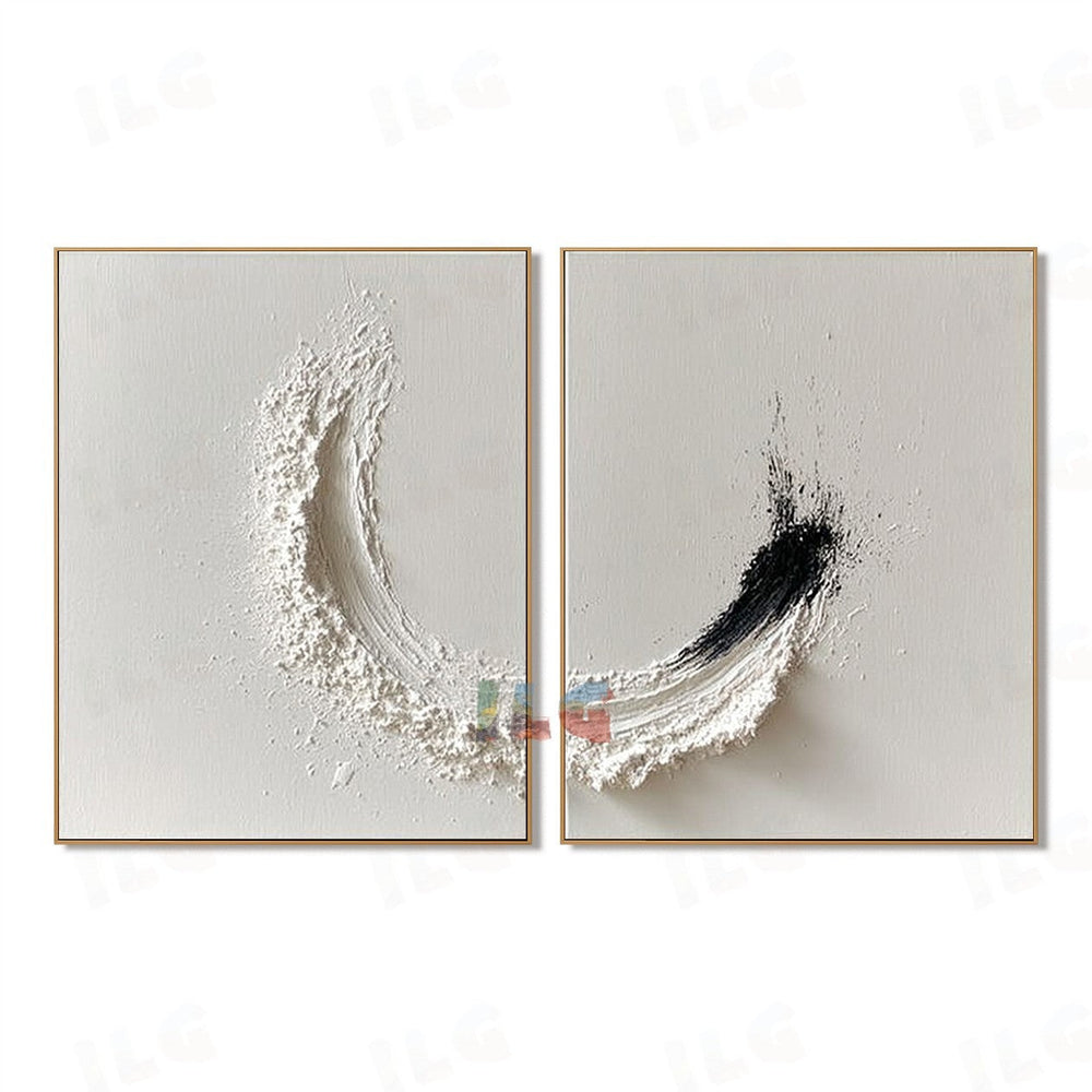 Celestial Rift Diptych – Abstract Textured Wall Art hand-painted wall art