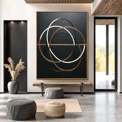 Interwoven Balance – Hand-Painted Textured Abstract Wall Art