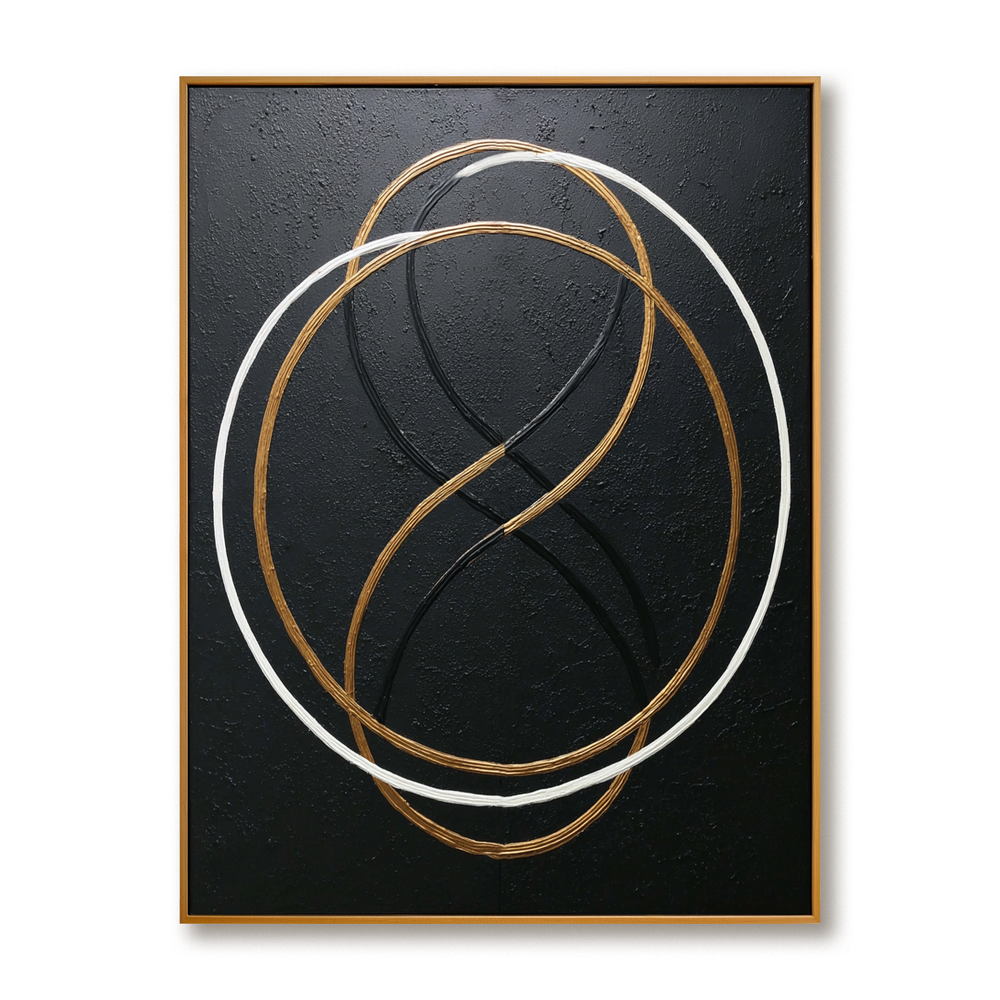 Overlapping Rings – Modern Minimalist Abstract Line Wall Art hand-painted wall art