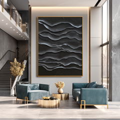 Quiet Tides – Hand-Painted Textured Abstract Wall Art