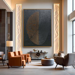 Symmetrical Echoes – Modern Interior Decor Circular Geometric Abstract Wall Art