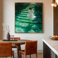 Woman In Water Oil Painting Modern Canvas Wall Art Decor With Light & Shadow Effect Handmade Painting