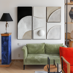 Soft Reverie-4-Piece Neutral Abstract Minimalist Painting