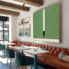 Abstract Acrylic painting Original Green Doorway Wall Art Large Architectural Door Painting Framed
