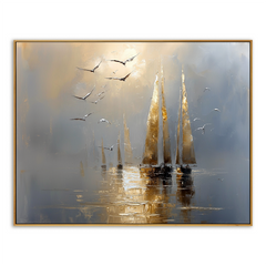 Luminous Sail – Seascape Wall Art hand-painted wall art