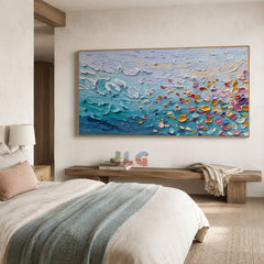 Petal Surf Reverie – Textured Ocean Wall Art