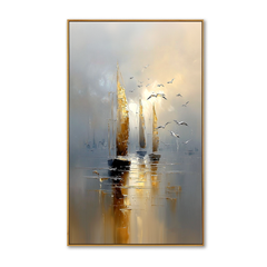 Radiant Sail – Seascape Wall Art hand-painted wall art