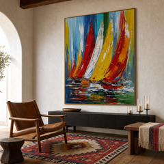 Regatta of Colors – Abstract Sailing Wall Art