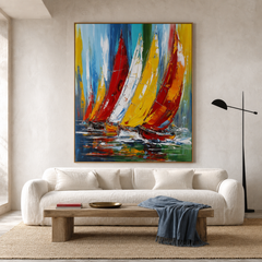 Regatta of Colors – Abstract Sailing Wall Art