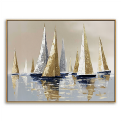 Silver Voyage – Seascape Wall Art hand-painted wall art