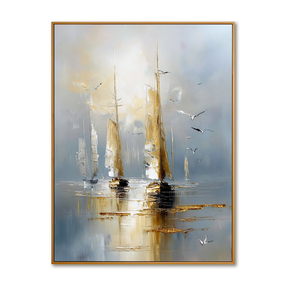 Tranquil Sail – Seascape Wall Art hand-painted wall art