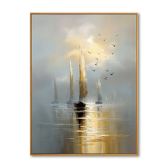 Tranquil Voyage – Seascape Wall Art hand-painted wall art