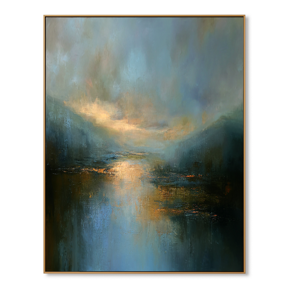 Vertical Still Waters – Seascape Wall Art hand-painted wall art