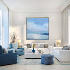 Tranquil Drift – Minimalist Ocean Seascape Wall Art