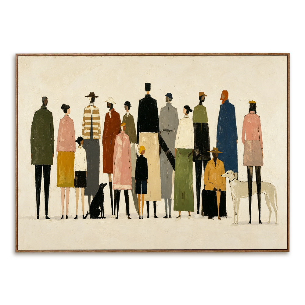 Gathered Horizons – Figurative Community Wall Art hand-painted wall art