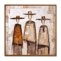 Nomads of the Quiet Plains – Abstract Textured Figurative Painting