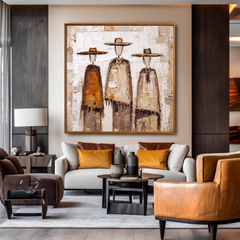 Nomads of the Quiet Plains – Abstract Textured Figurative Painting