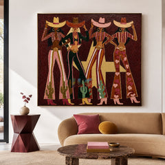 Prairie Charm Quartet – Western Figure Wall Art