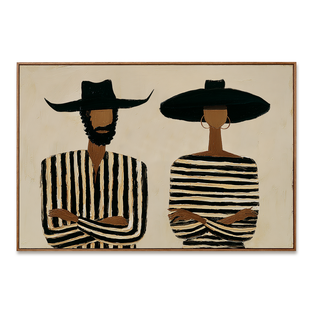 The Quiet Pact – Minimalist Figurative Wall Art hand-painted wall art