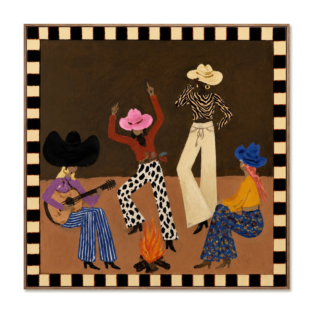 Desert Hat Rhythm – Western Figure Wall Art hand-painted wall art