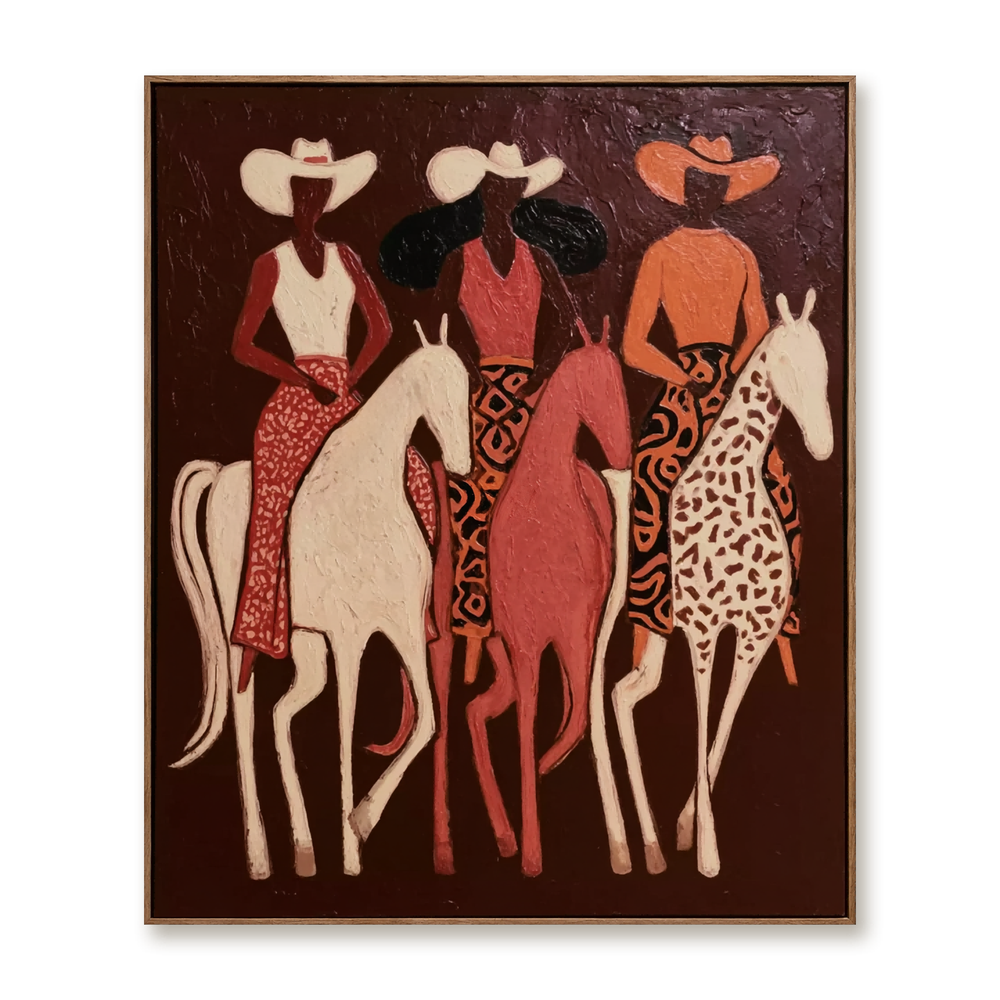 Desert Riders Trio – Western Figure Wall Art hand-painted wall art