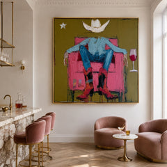 Western Lounge Figure – Contemporary Wall Art