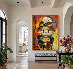 Golden Mischief – Labubu Inspired Character Oil Painting