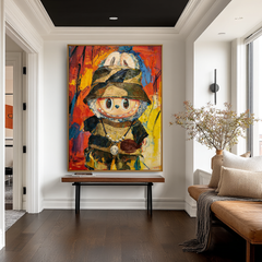 Golden Mischief – Labubu Inspired Character Oil Painting