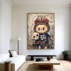 Midnight Keepsake – Labubu Inspired Character Oil Painting