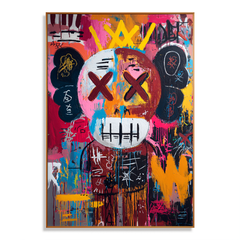 Broken Crown – KAWS Inspired Graffiti Portrait Oil Painting hand-painted wall art