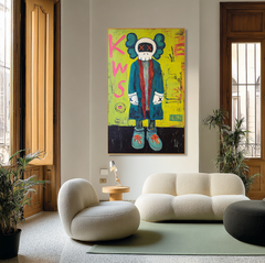 Electric Silence – KAWS Inspired Pop Figure Oil Painting
