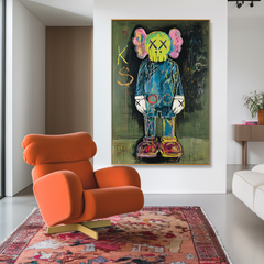 Lime Static – KAWS Inspired Contemporary Figure Oil Painting