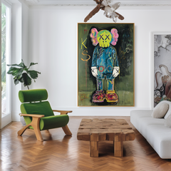 Lime Static – KAWS Inspired Contemporary Figure Oil Painting