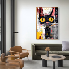 Midnight Crown – Contemporary Cat Portrait Oil Painting