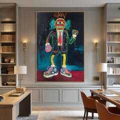 Neon Crown – KAWS Inspired Graffiti Figure Oil Painting