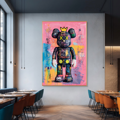 Pink Kingdom – KAWS Inspired Crowned Figure Oil Painting