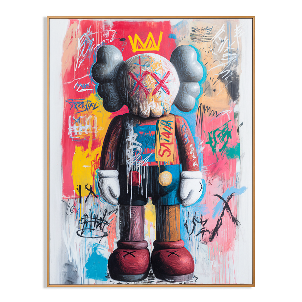 Royal Echo – KAWS Inspired Contemporary Graffiti Oil Painting hand-painted wall art