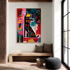 Street King Dog – Contemporary Graffiti Animal Oil Painting