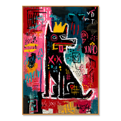 Street King Dog – Contemporary Graffiti Animal Oil Painting hand-painted wall art