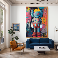 Urban Crown – KAWS Inspired Pop Graffiti Oil Painting
