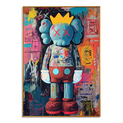 Urban Crown – KAWS Inspired Pop Graffiti Oil Painting hand-painted wall art
