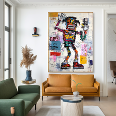 Wild Signal – KAWS Inspired Abstract Street Figure Oil Painting