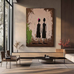 Minimalism Figure Acrylic Painting Abstract Oil Painting Canvas Original Portrait Wall Art Home Decor