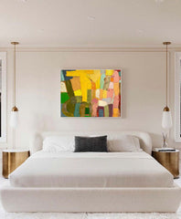 Large Abstract Oil Painting On Canvas Vibrant Colorful Modern Acrylic Painting Original Wall Art Home Decoration