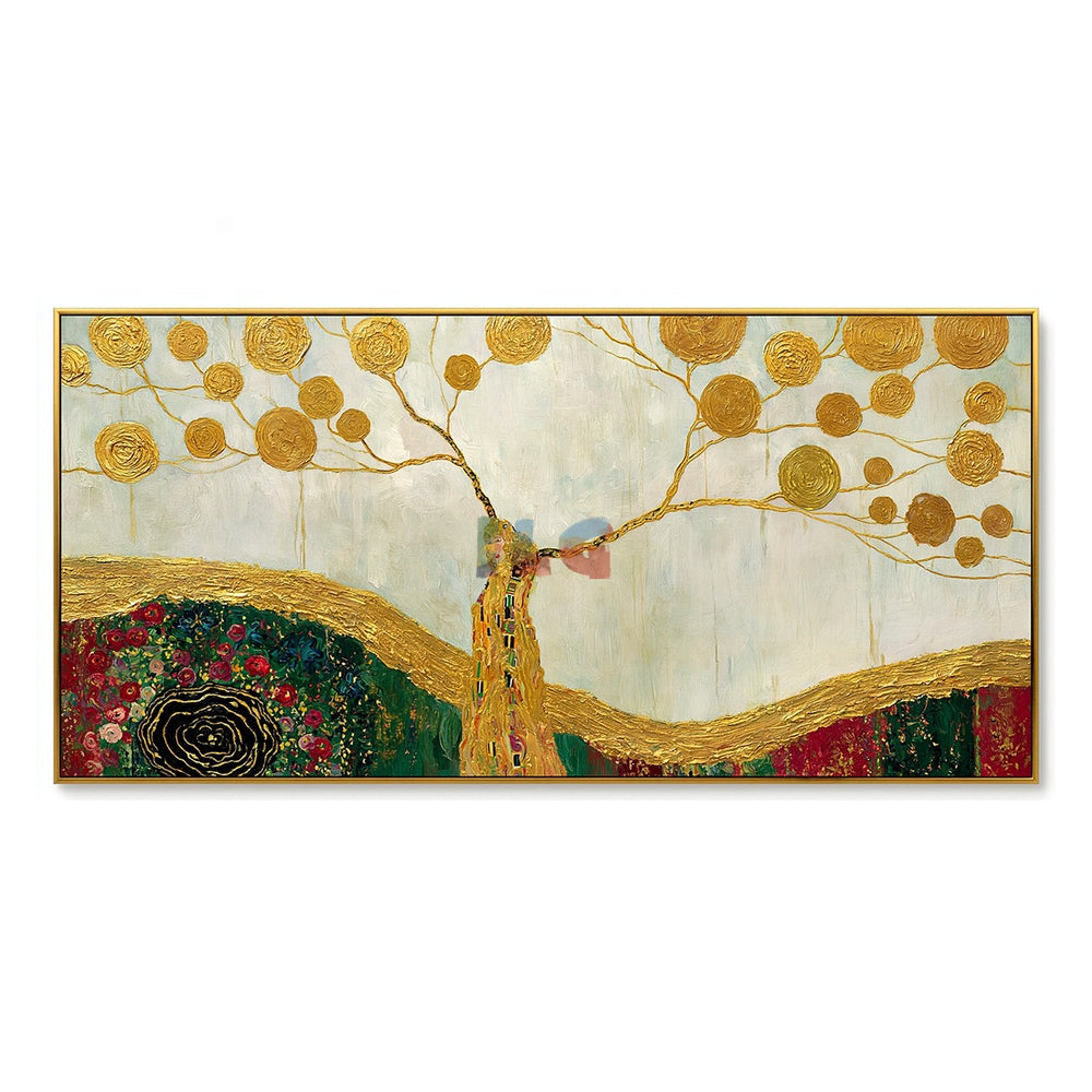 Golden Branch Valley – Decorative Botanical Textured Wall Art hand-painted wall art