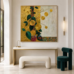 Golden Vine Garden – Decorative Botanical Textured Wall Art
