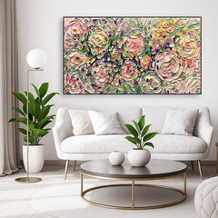Blooming Whispers – Textured Floral Oil Painting