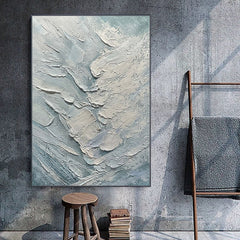 Ocean Drift-Vertical Textured Coastal Oil Painting for Modern Interiors